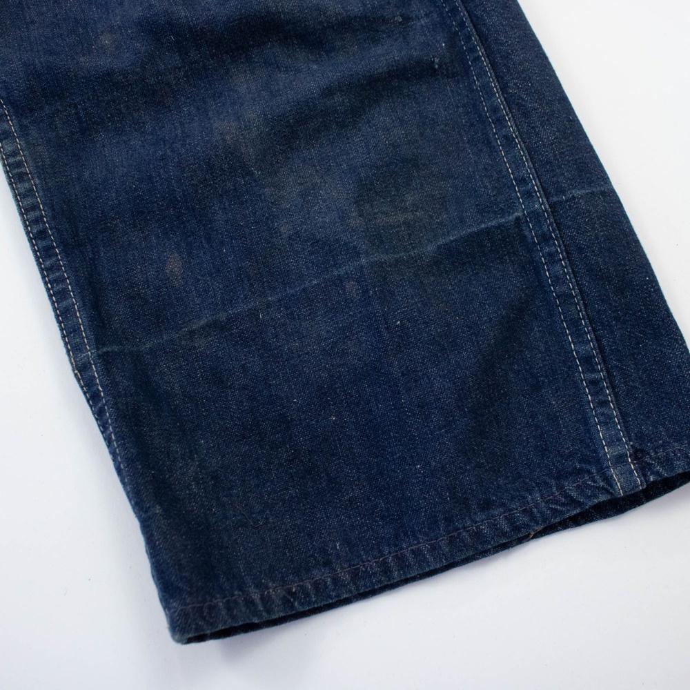 VINTAGE 1940’s indigo overalls with wreath buttons size small - Picture 5 of 8